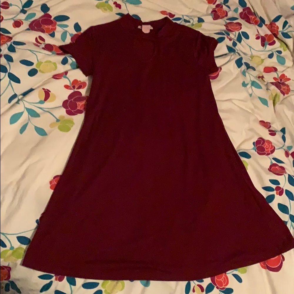 Red Turtleneck Cutout Top